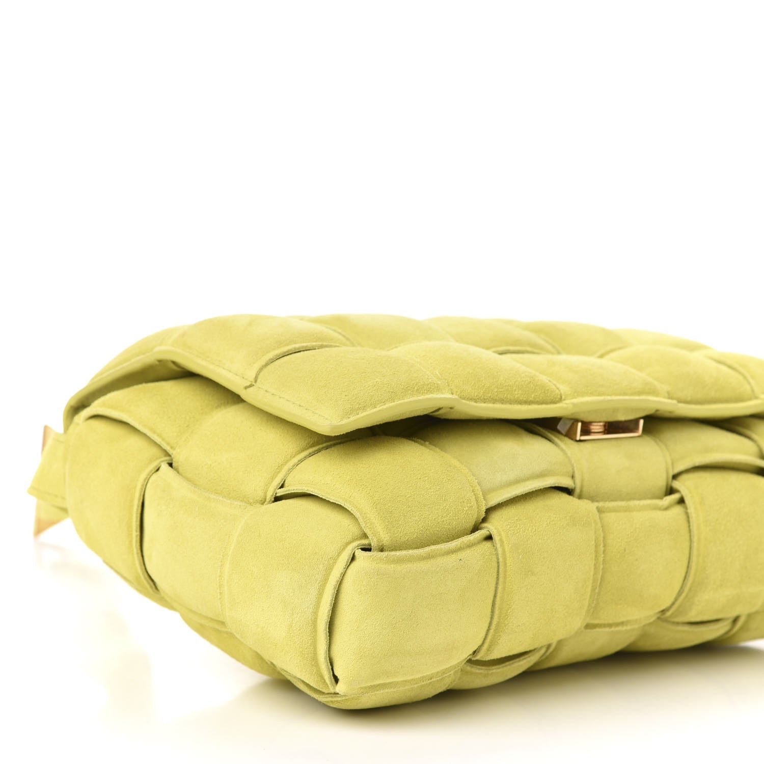 Bottega Veneta Suede Calfskin Maxi Intrecciato Padded Cassette Crossbody Bag Kiwi 7 of 9