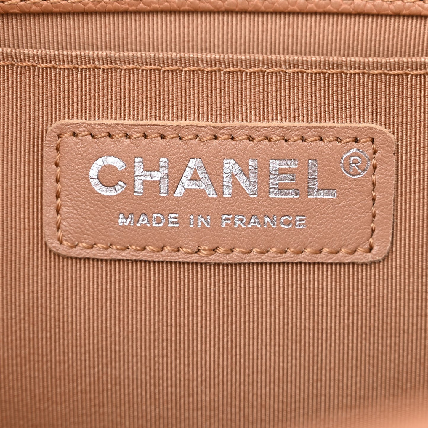 Caviar Quilted Medium Boy Flap Light Brown
