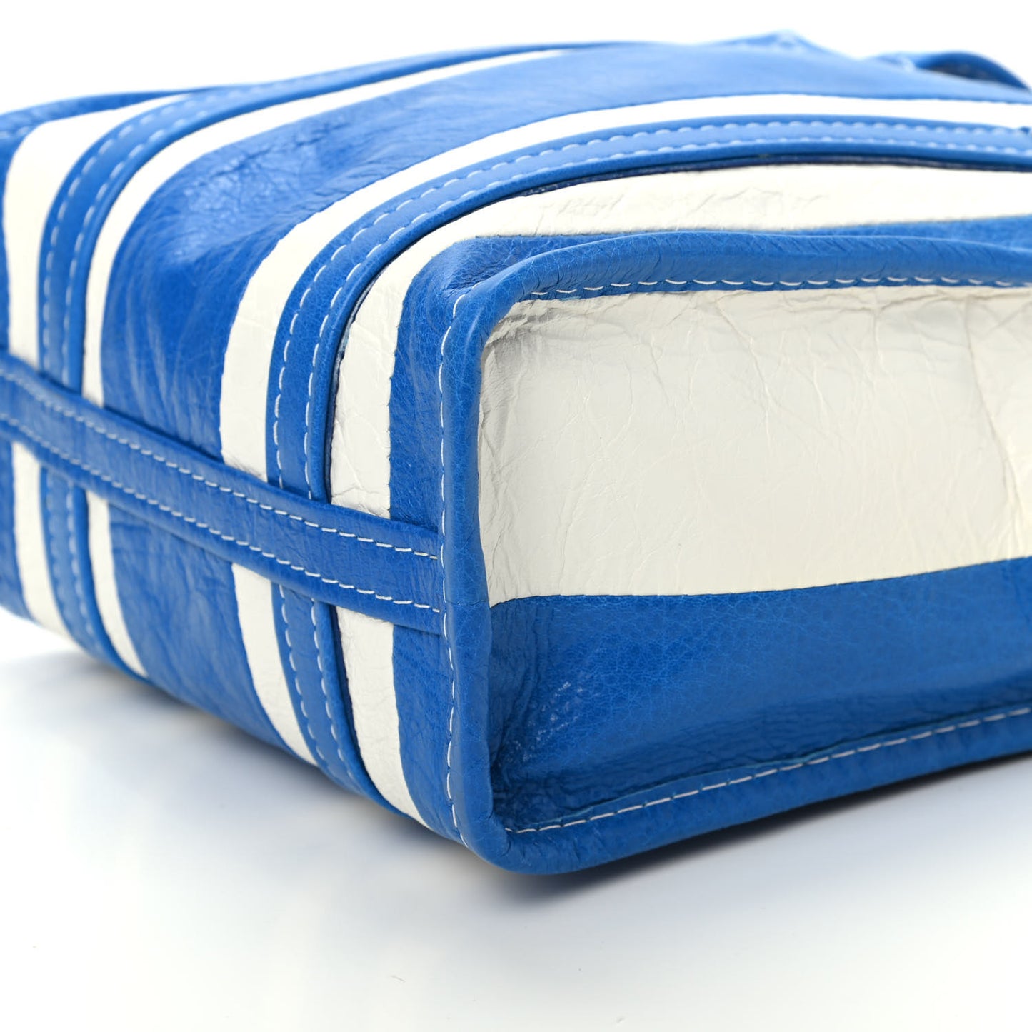Veau Arena Multicolore XS Bazar Shopper Tote Bleu Lazuli White