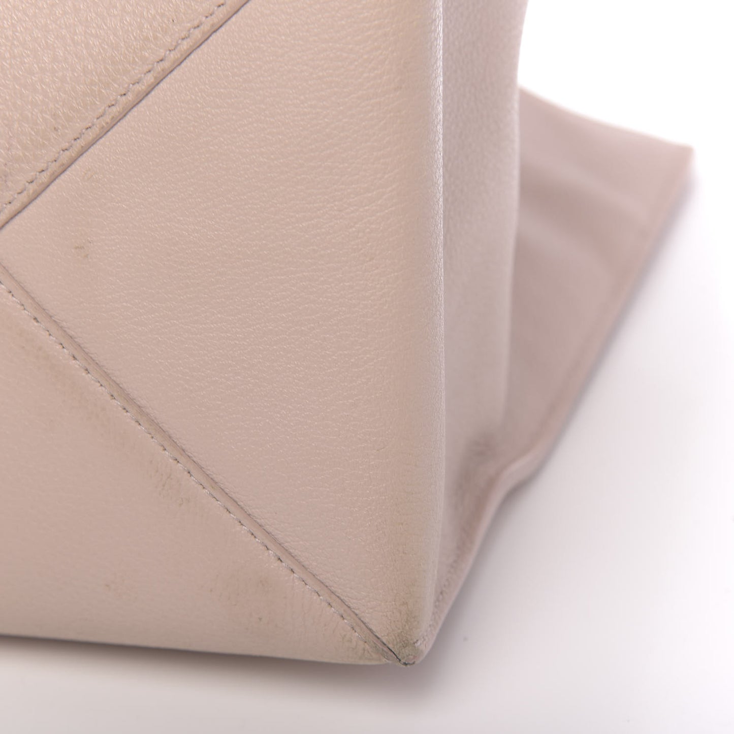 Grained Calfskin Gold Metallic Edge Hardware Papier A4 Tote Rose Poudre