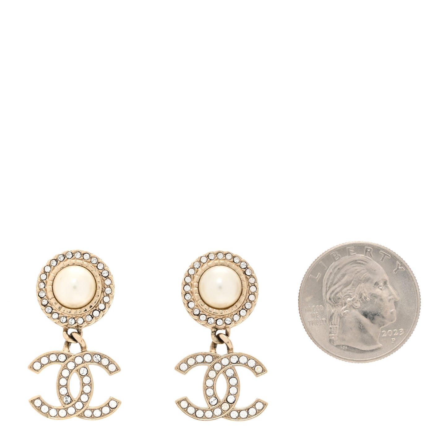 Crystal Pearl Bow-tiful CC Drop Earrings Gold