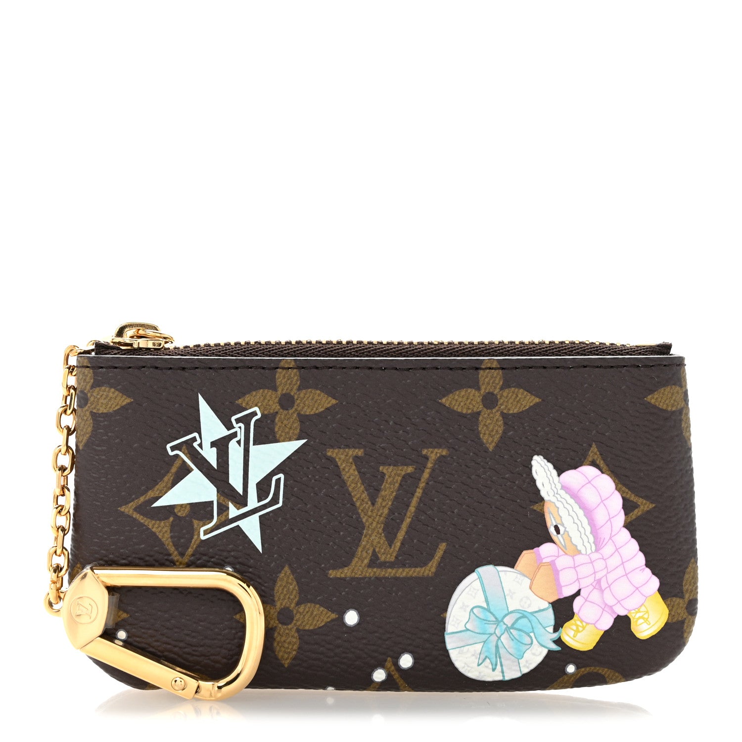 Louis Vuitton Monogram 2025 Christmas Animation Key Pouch Azur