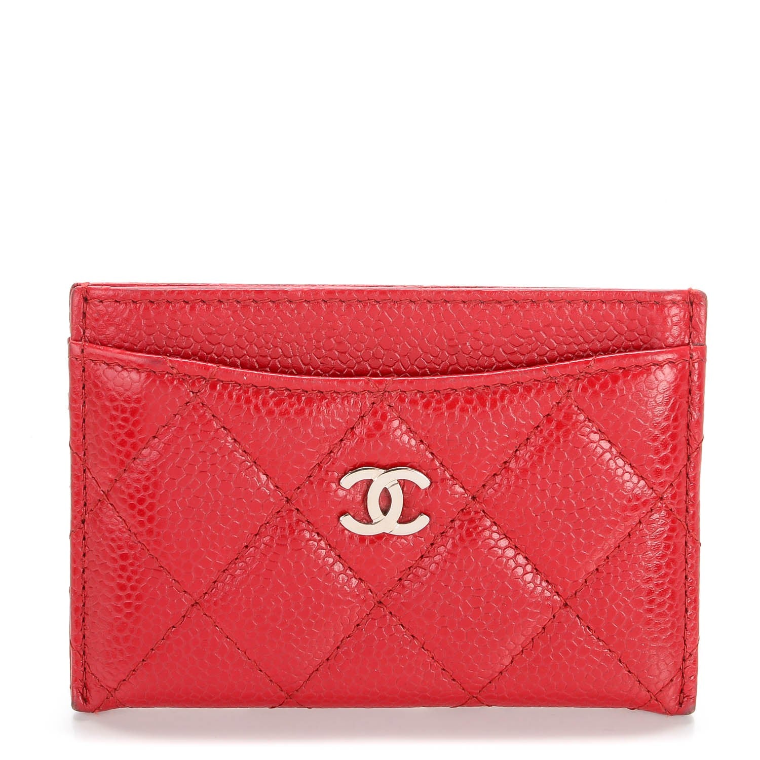 Chanel Caviar Quilted Card Holder Red 139029 – FASHIONPHILE