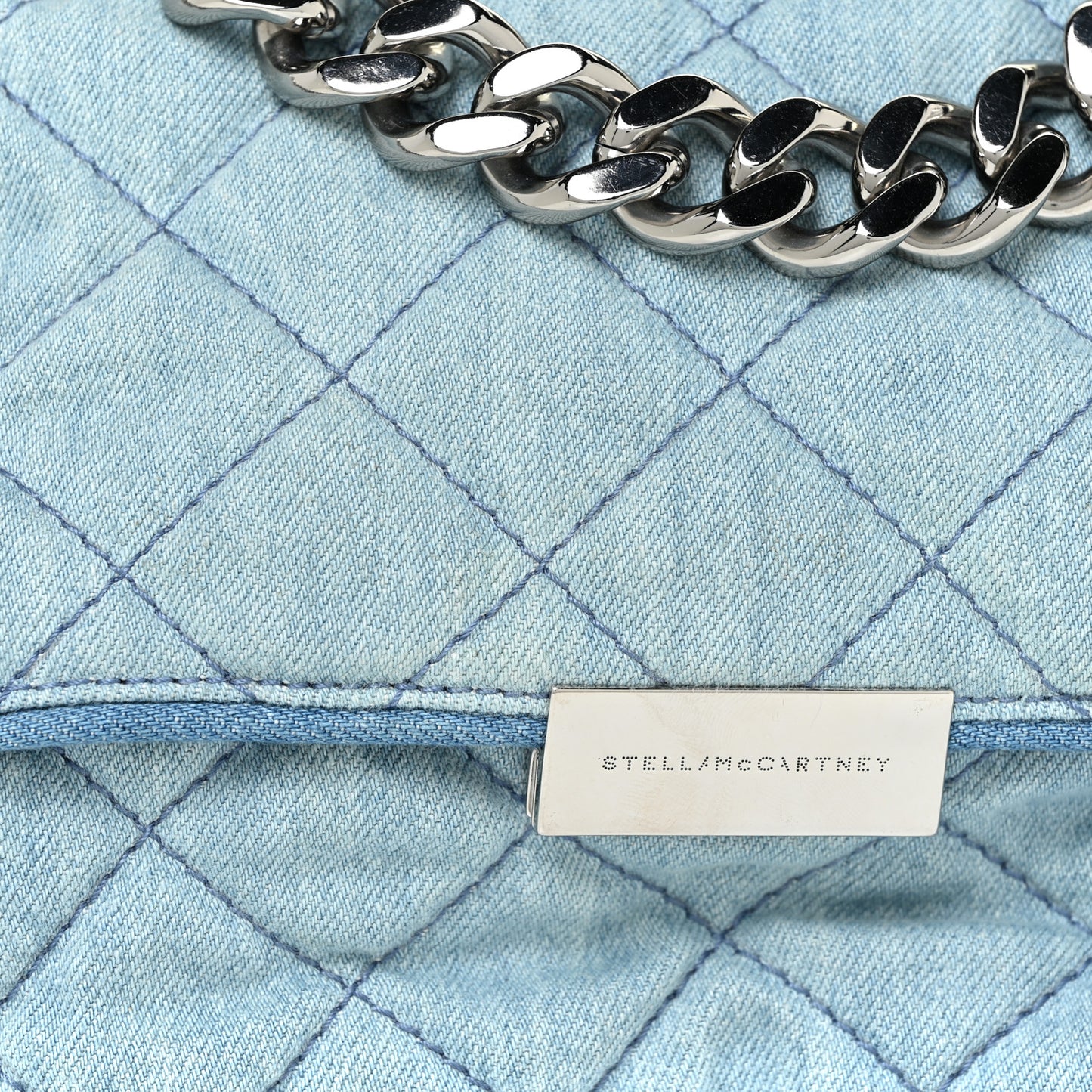 Eco Denim Quilted Small Beckett Shoulder Bag Blue
