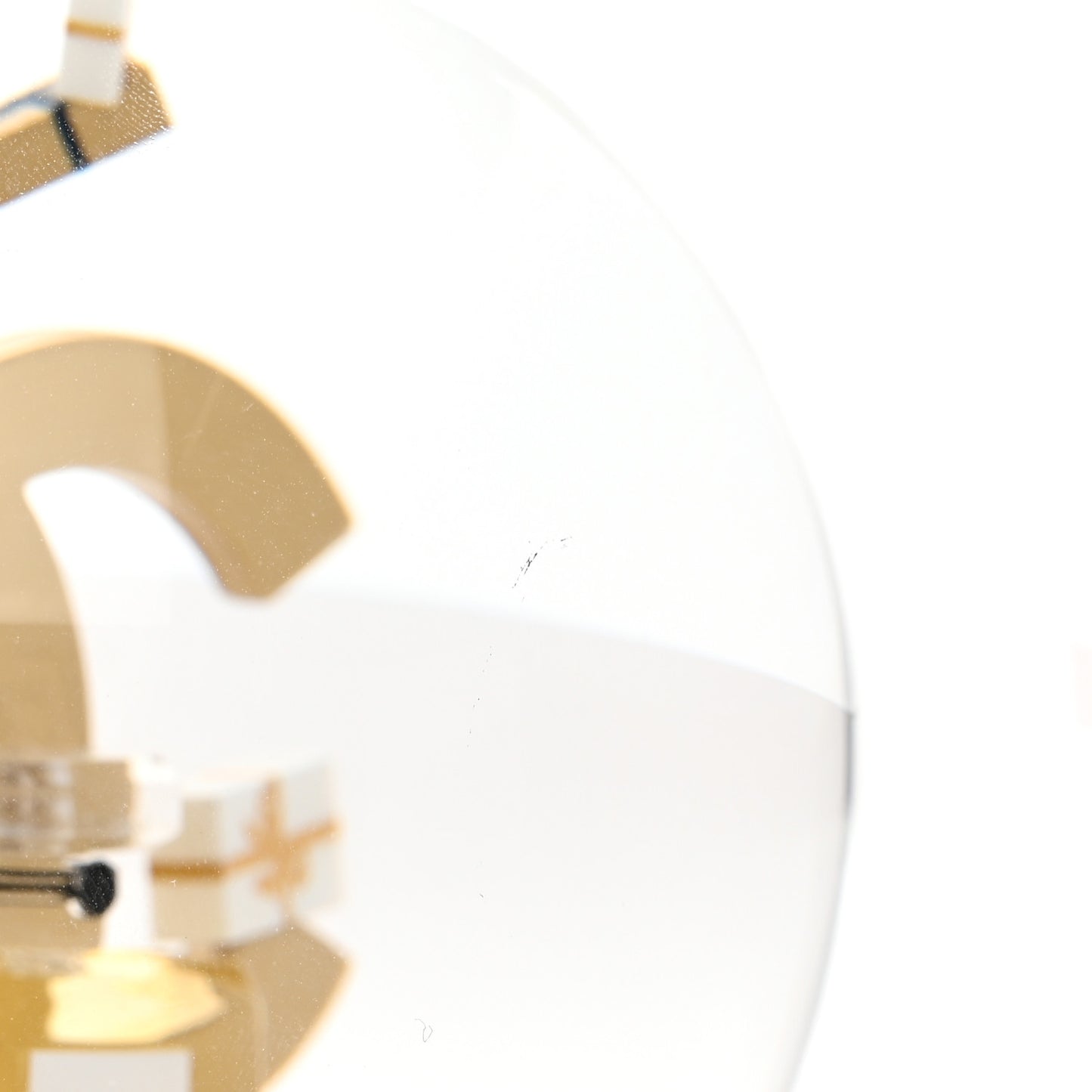 Glass CC Shopping Bag Snow Globe Gold