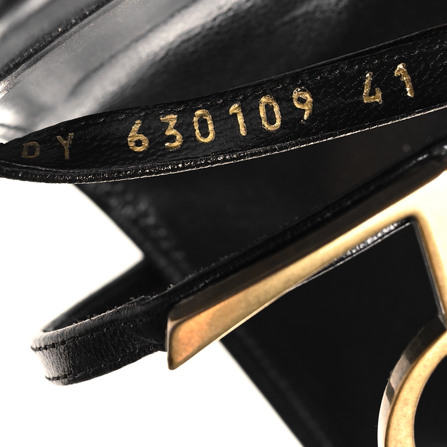 Saint Laurent Calfskin Cassandra 100 Ankle Strap Sandals 41 Black Gold 6 of 9