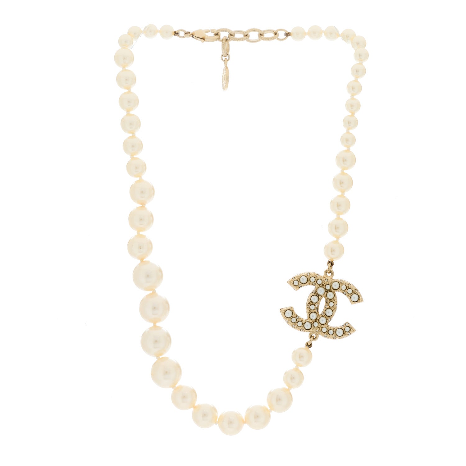 Chanel Graduated Pearl CC Short Necklace Gold 2 of 5