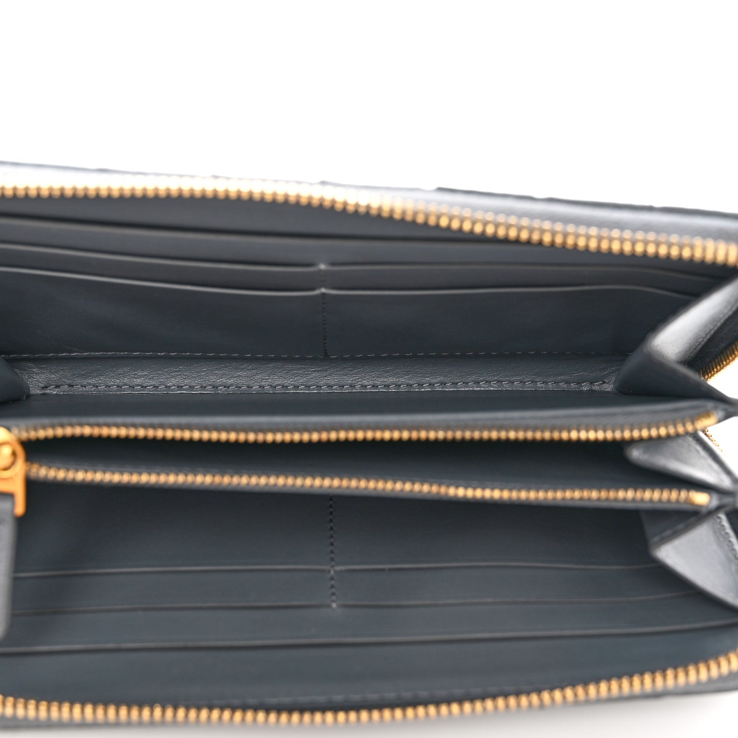 Nappa Intrecciato Zip Around Wallet Concrete