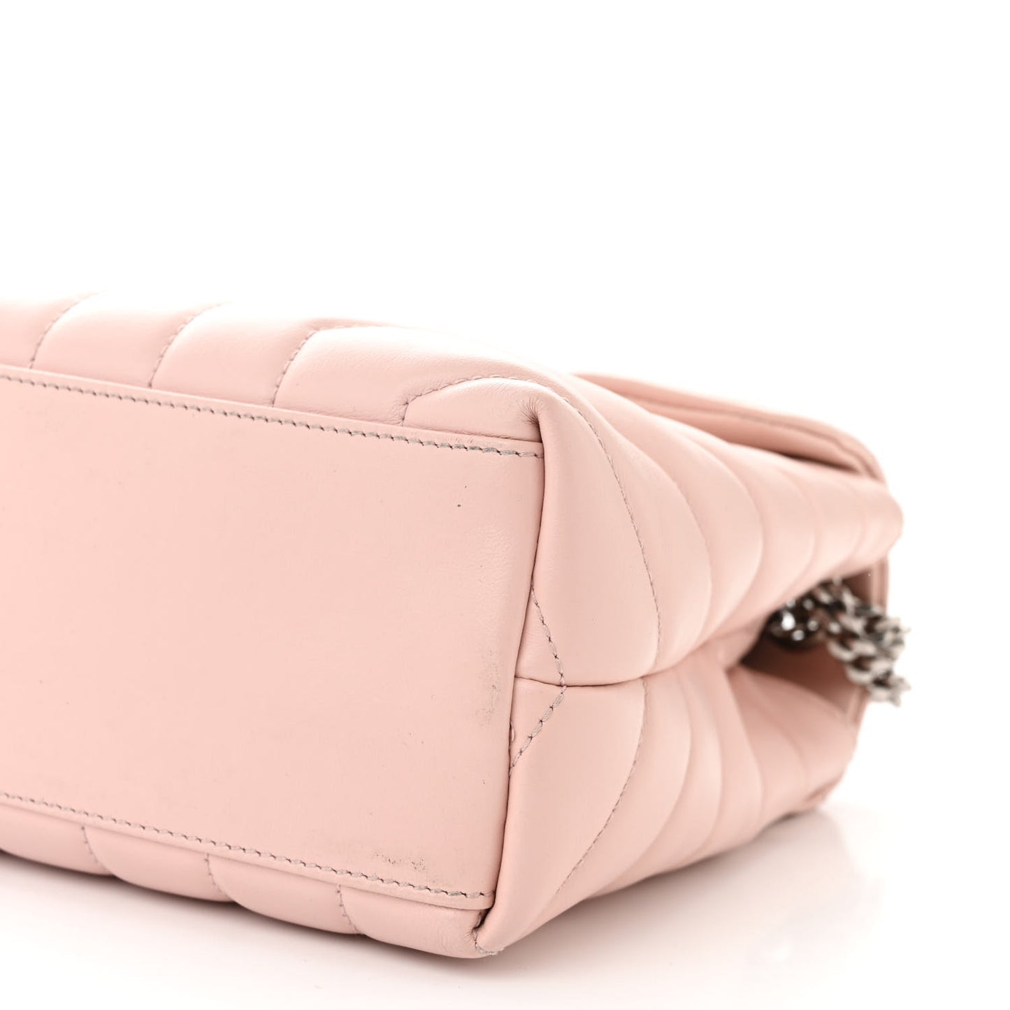 Calfskin Y Quilted Monogram Small Loulou Chain Satchel Rose Antic