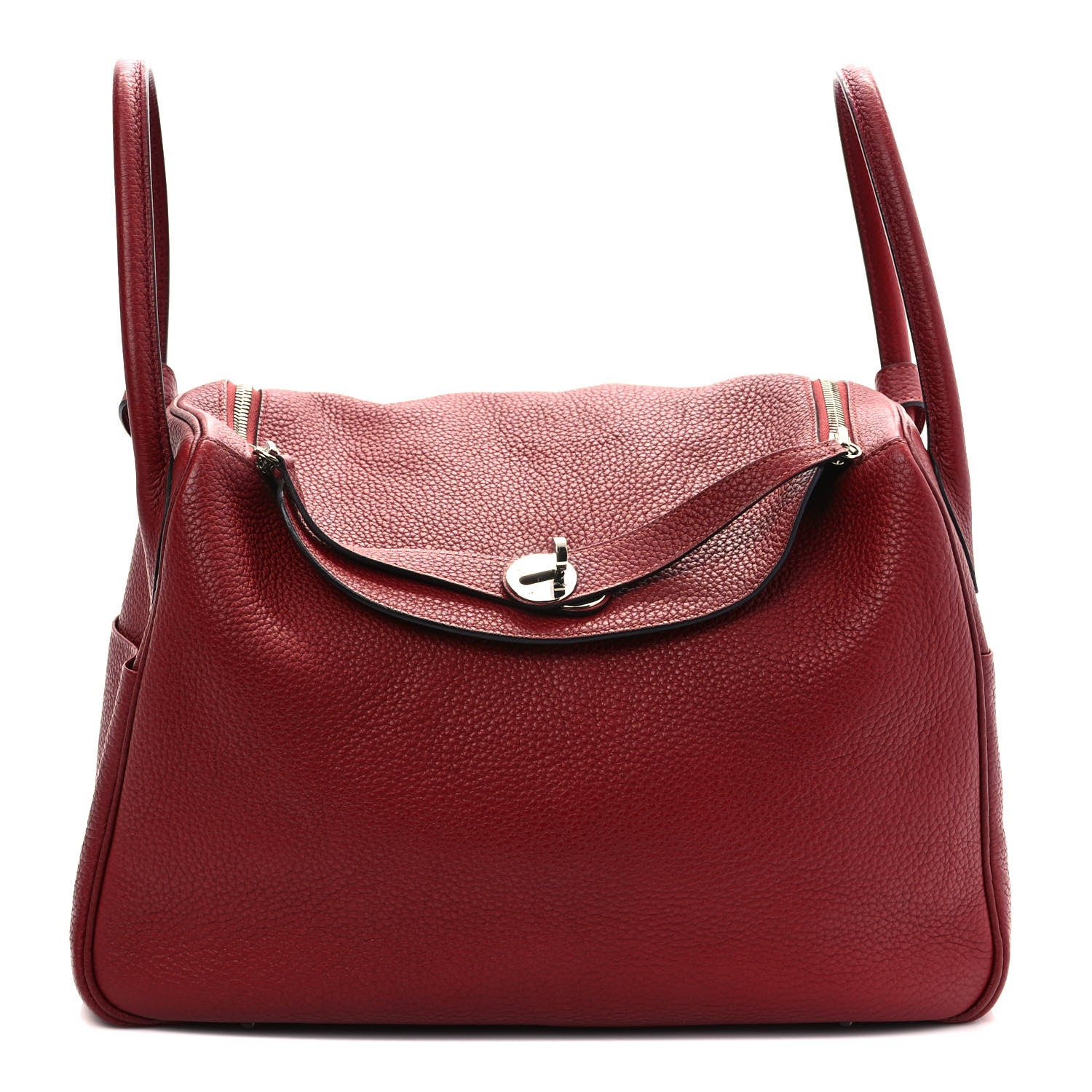 Hermes Taurillon Clemence Lindy 34 Rouge Grenat 1 of 10