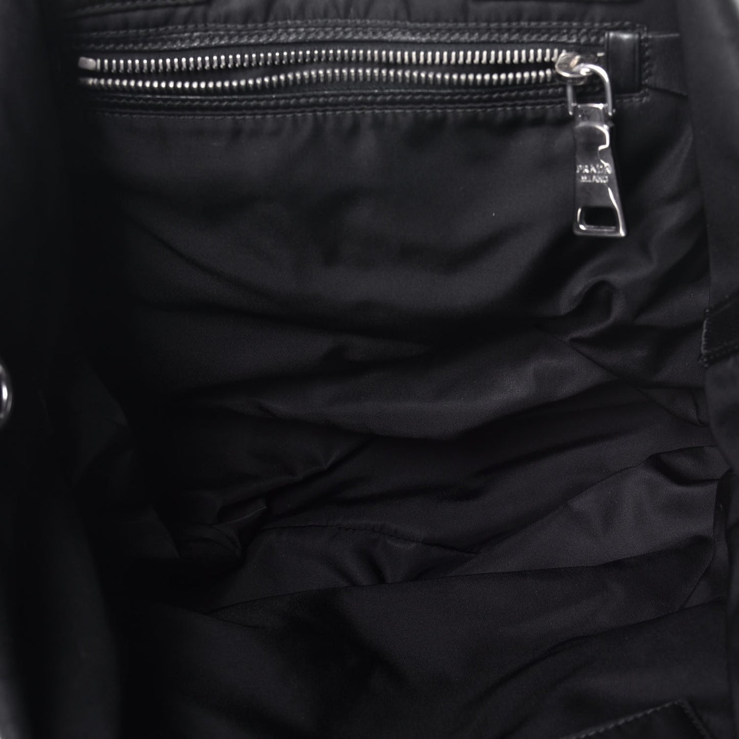 Tessuto Nylon Small Double Reversible Tote Black Militare