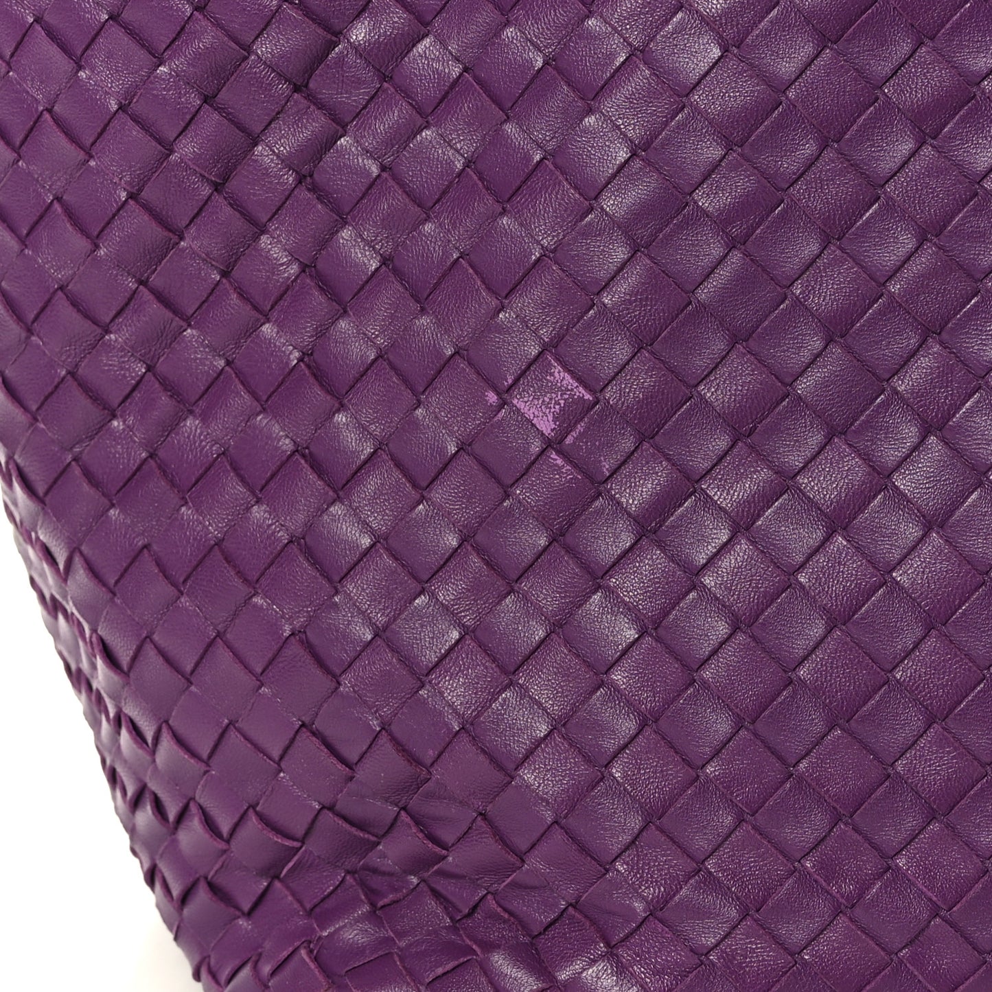 Nappa Intrecciato Large Cesta Tote Eggplant