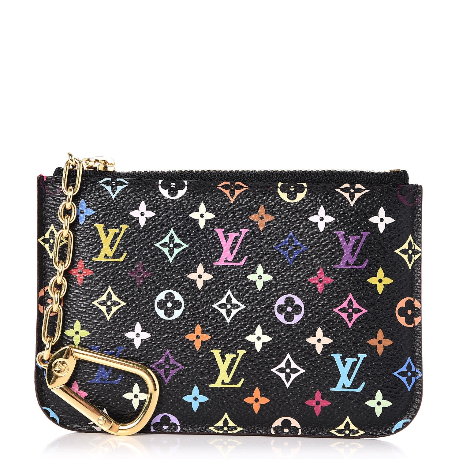 Louis Vuitton Monogram Multicolor Key Pouch Black Grenade 246330