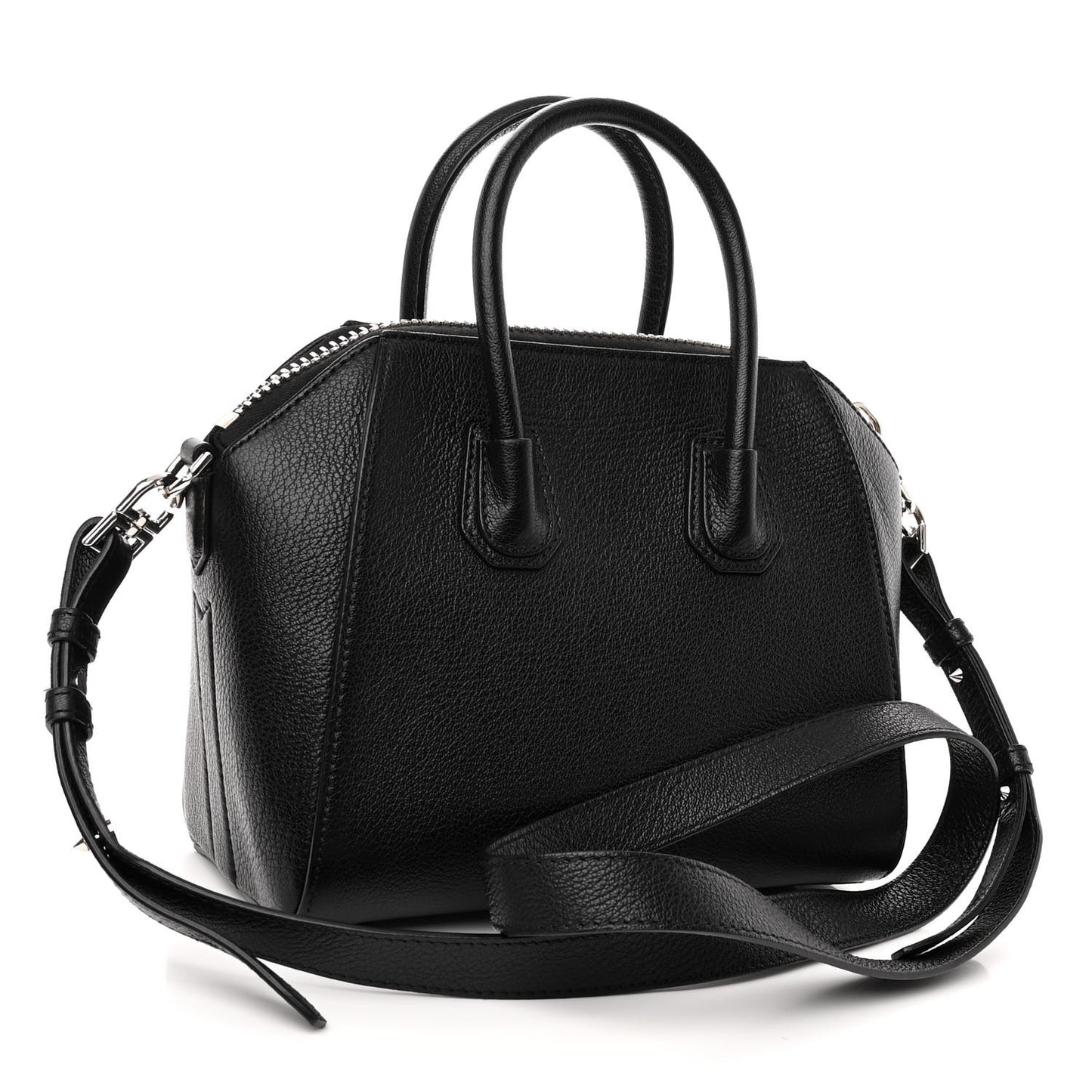 Sugar Goatskin Striped Mini Antigona Black