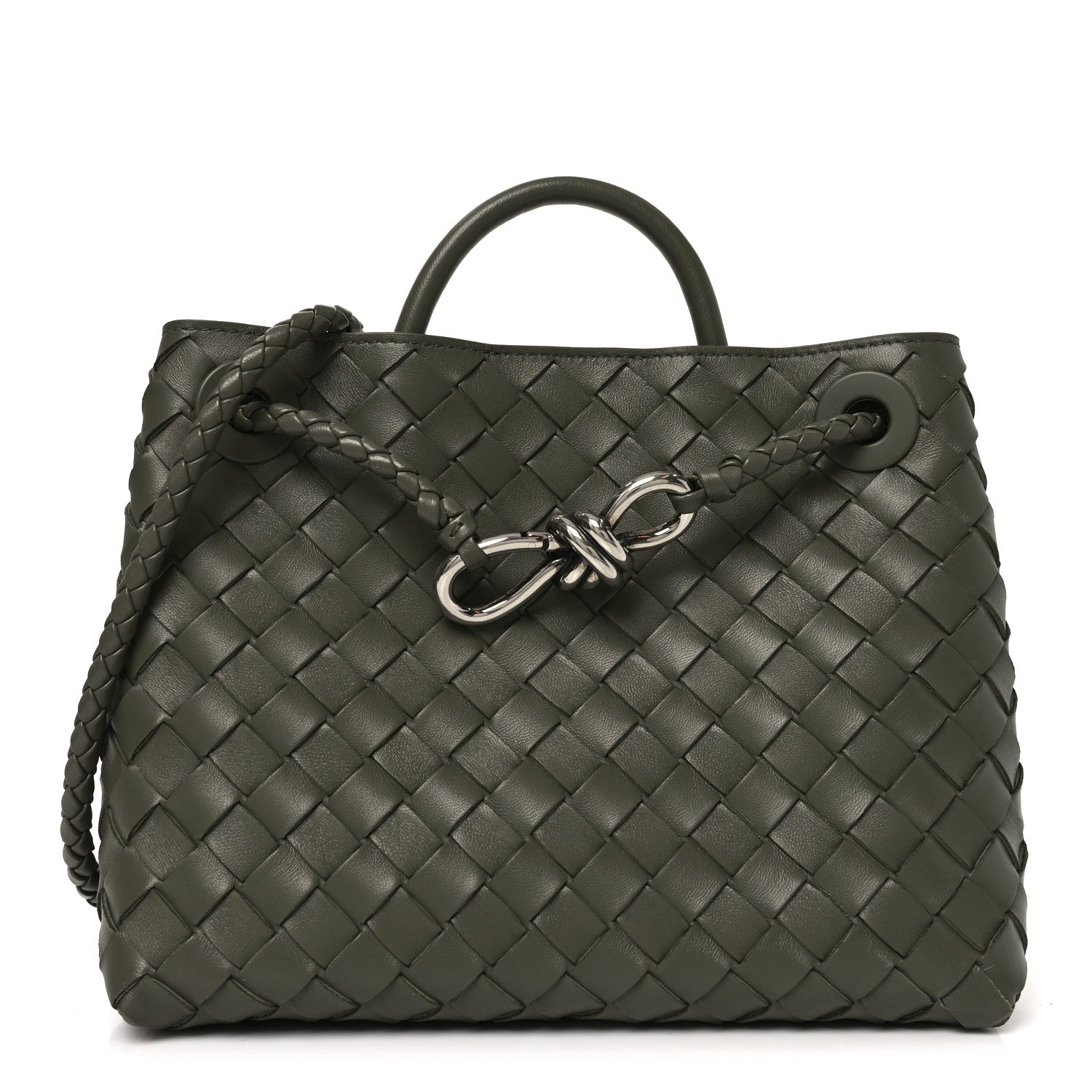 Bottega Veneta Nappa Intrecciato Small Andiamo Shoulder Bag Pickle