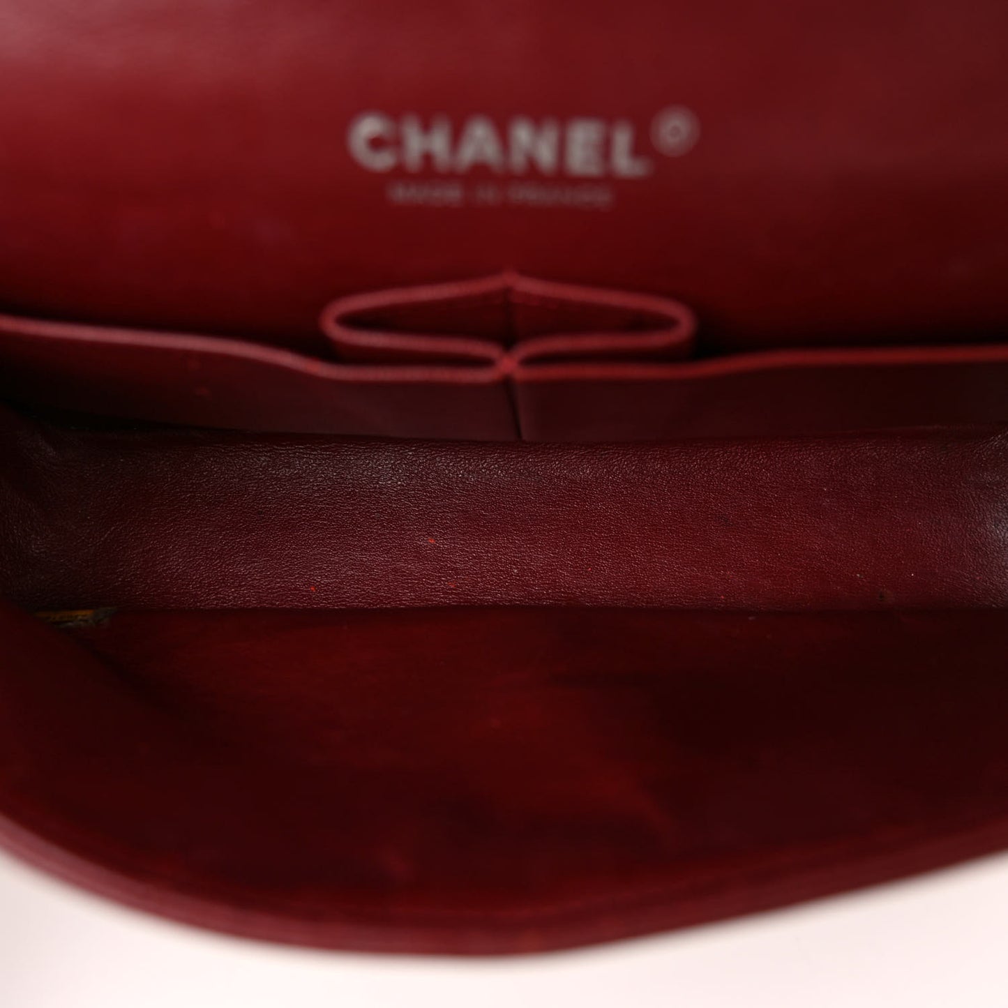 Caviar Quilted Medium Double Flap Dark Red