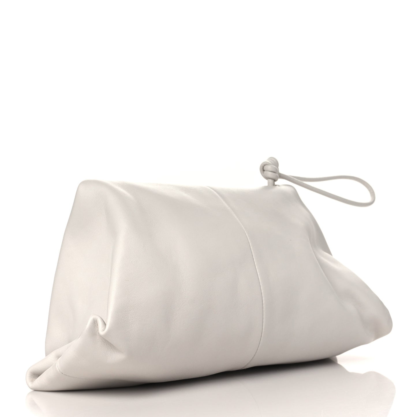 Lambskin BV Trine Clutch Bianco