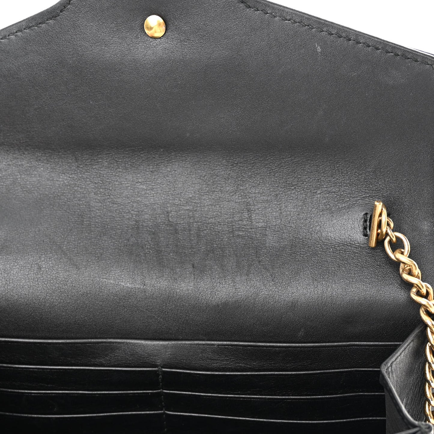 Calfskin Matelasse GG Marmont Chain Wallet Black