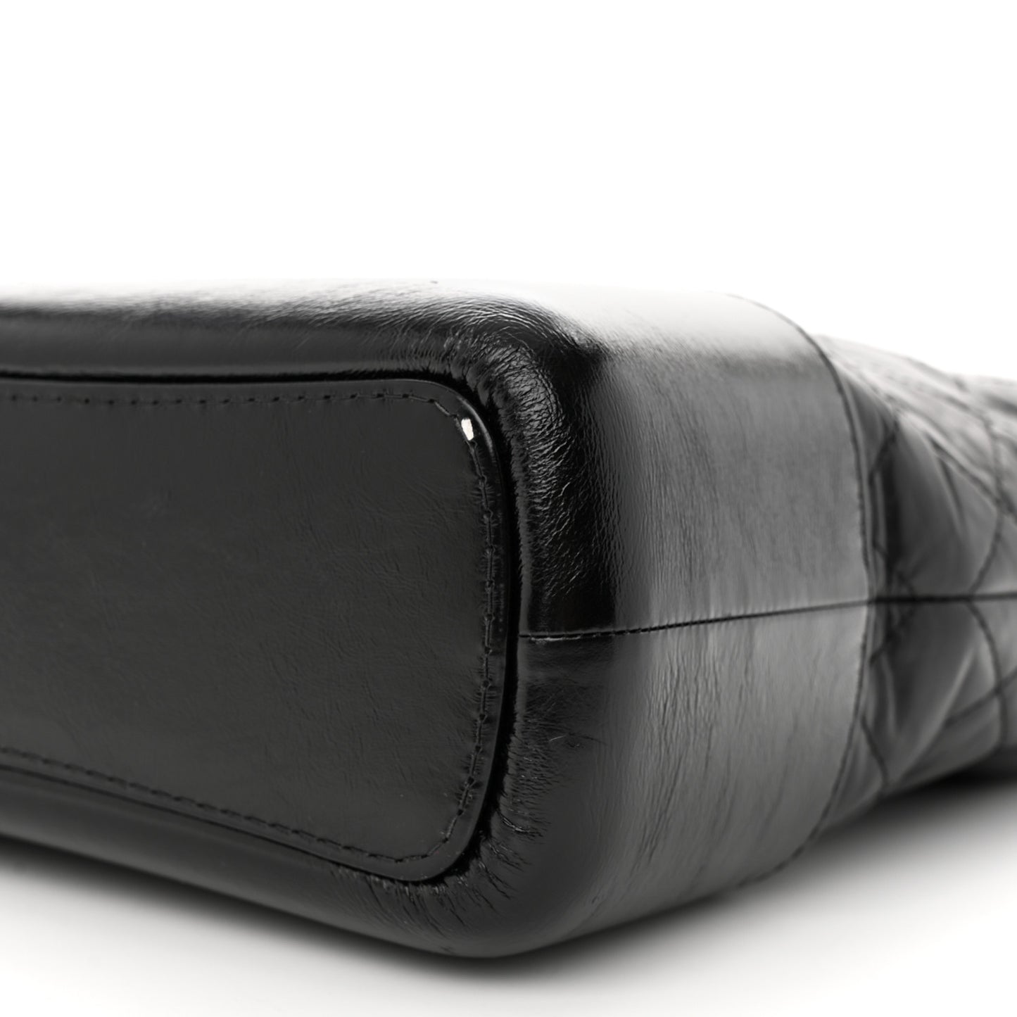 Aged Calfskin Quilted Medium Gabrielle Hobo Black