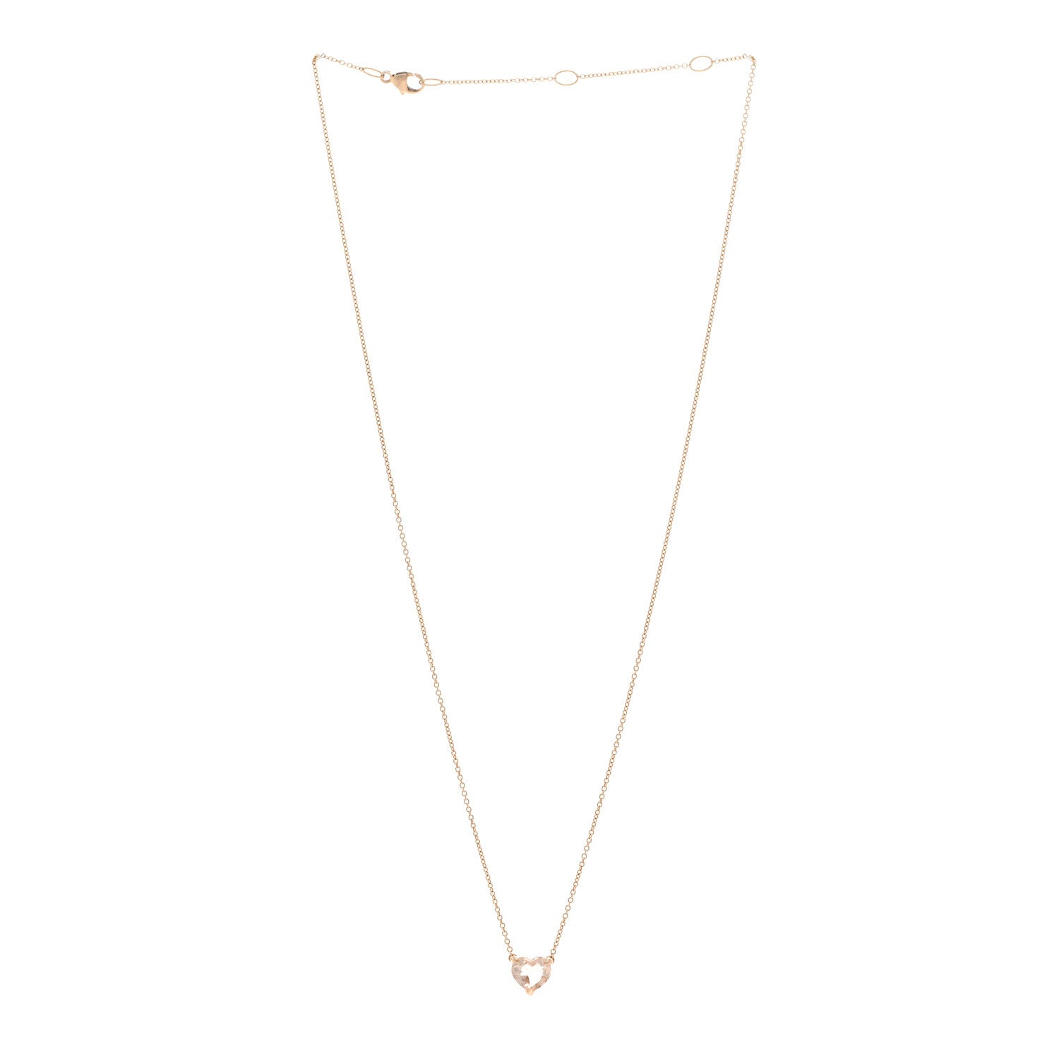 David Yurman 18K Rose Gold Morganite 8mm Chatelaine Heart Pendant Necklace 3 of 5