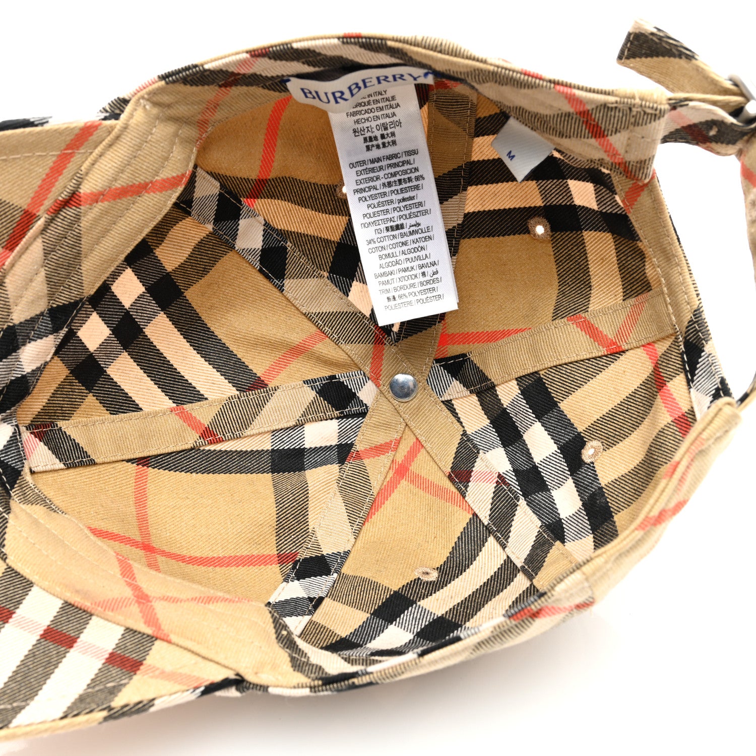 Burberry Cotton Blend Check EKD Baseball Hat M Sand 6 of 7