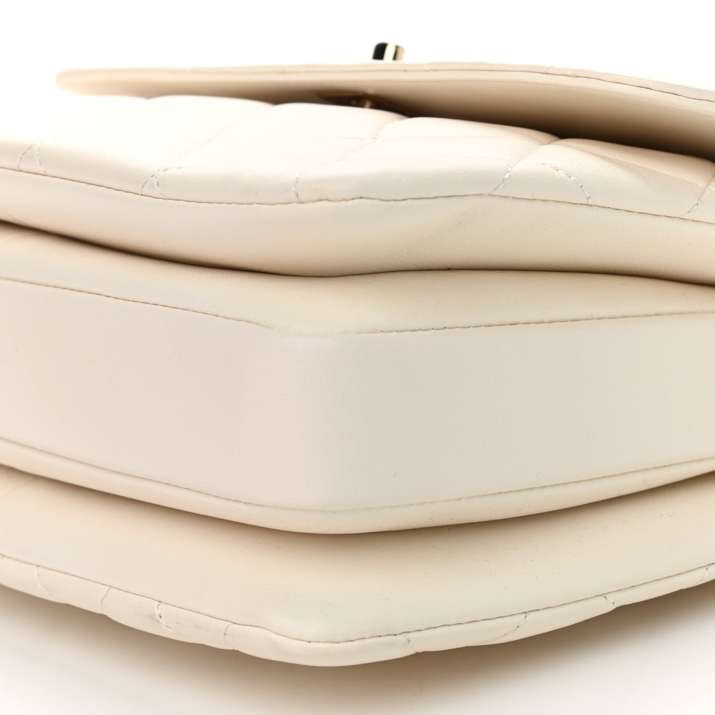 Lambskin Quilted Small Trendy CC Dual Handle Flap Bag White