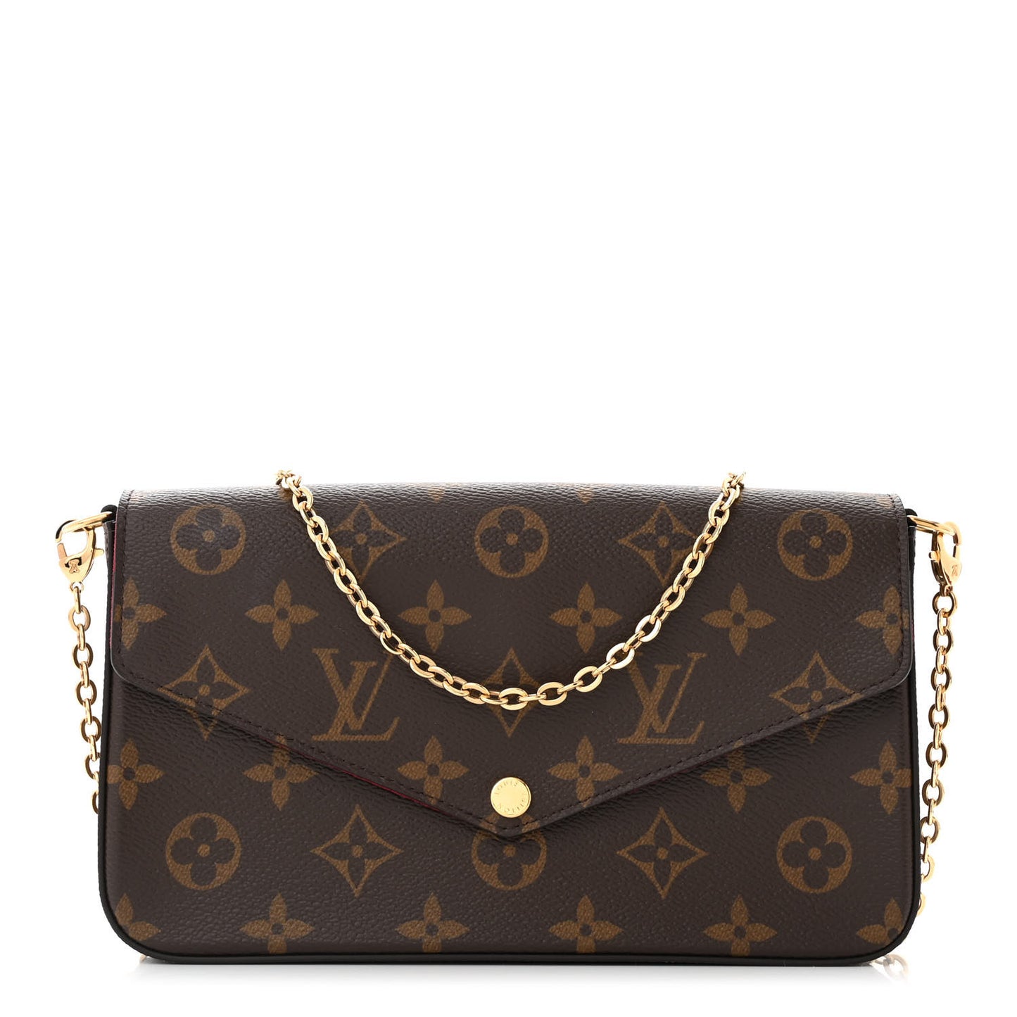 Monogram Pochette Felicie Chain Wallet Fuchsia