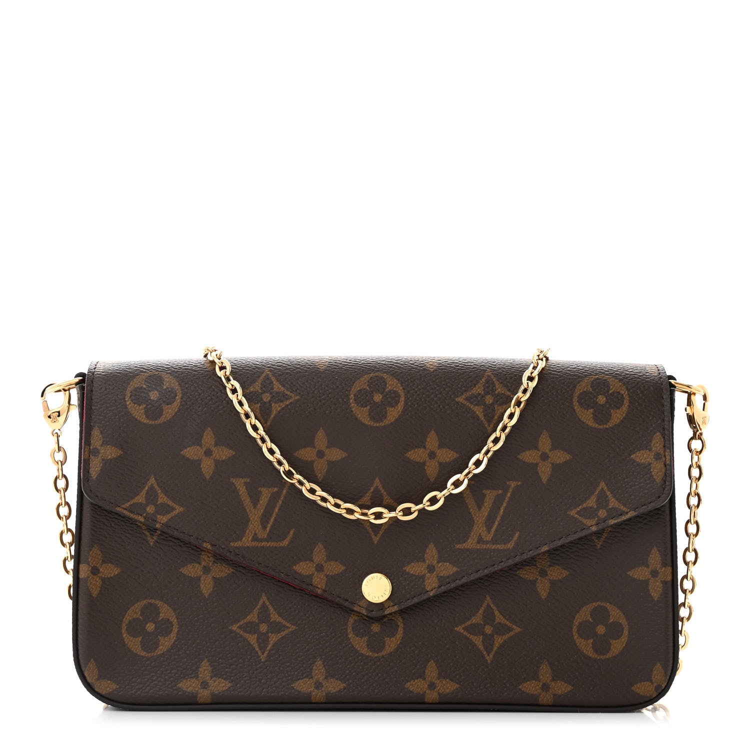 Louis Vuitton Monogram Pochette Felicie Chain Wallet Fuchsia 1 of 11