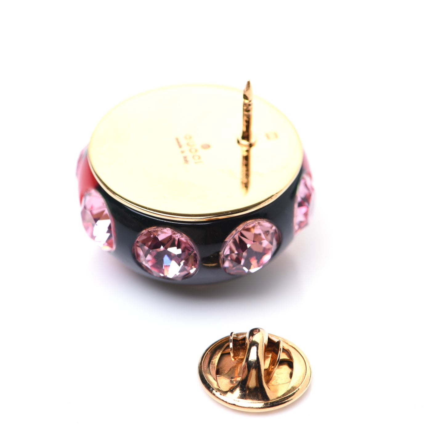 Resin Strass Vintage Web Stud Pin Red Green