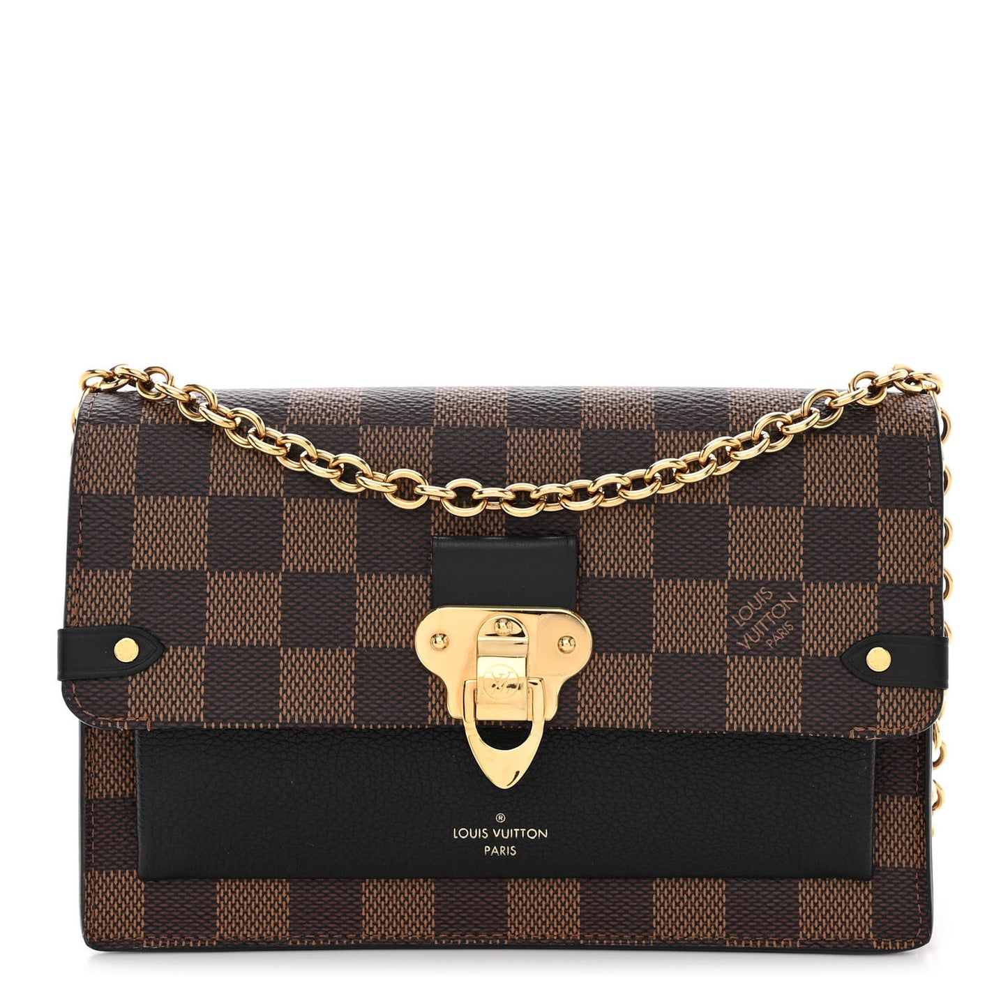 Damier Ebene Vavin Chain Wallet Black