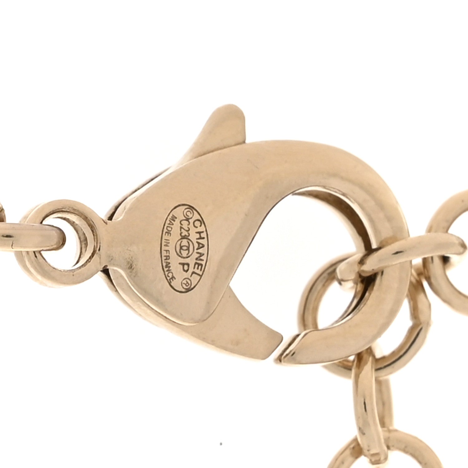 Chanel Pearl Crystal CC Heart Multi Strand Necklace Gold 4 of 5