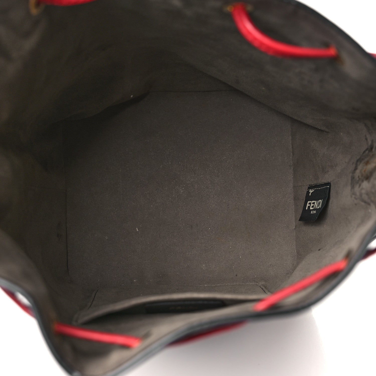 Fendi Vitello Grace F is Fendi Bi-Color FF 1974 Embossed Grande Mon Tresor Bucket Bag Maya Black Fragola 5 of 11