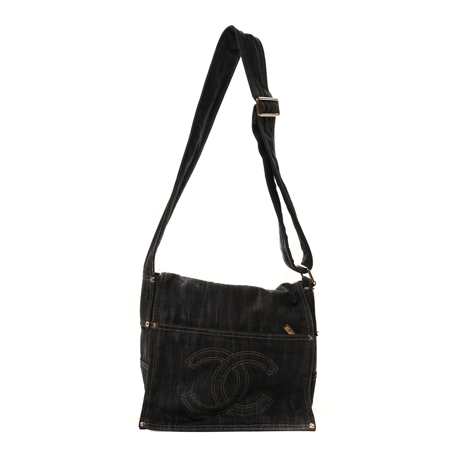 Chanel Denim CC Messenger Bag Blue 1 of 10