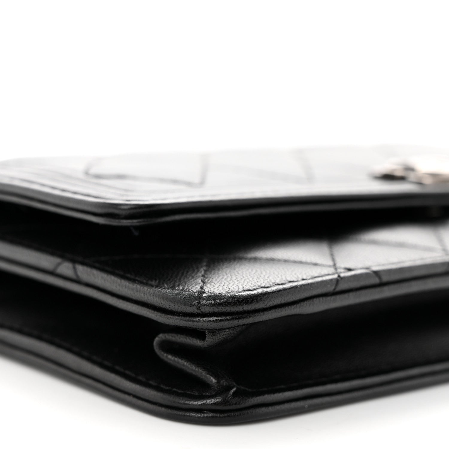 Chanel Lambskin Quilted Boy Wallet On Chain WOC Black 10 of 12