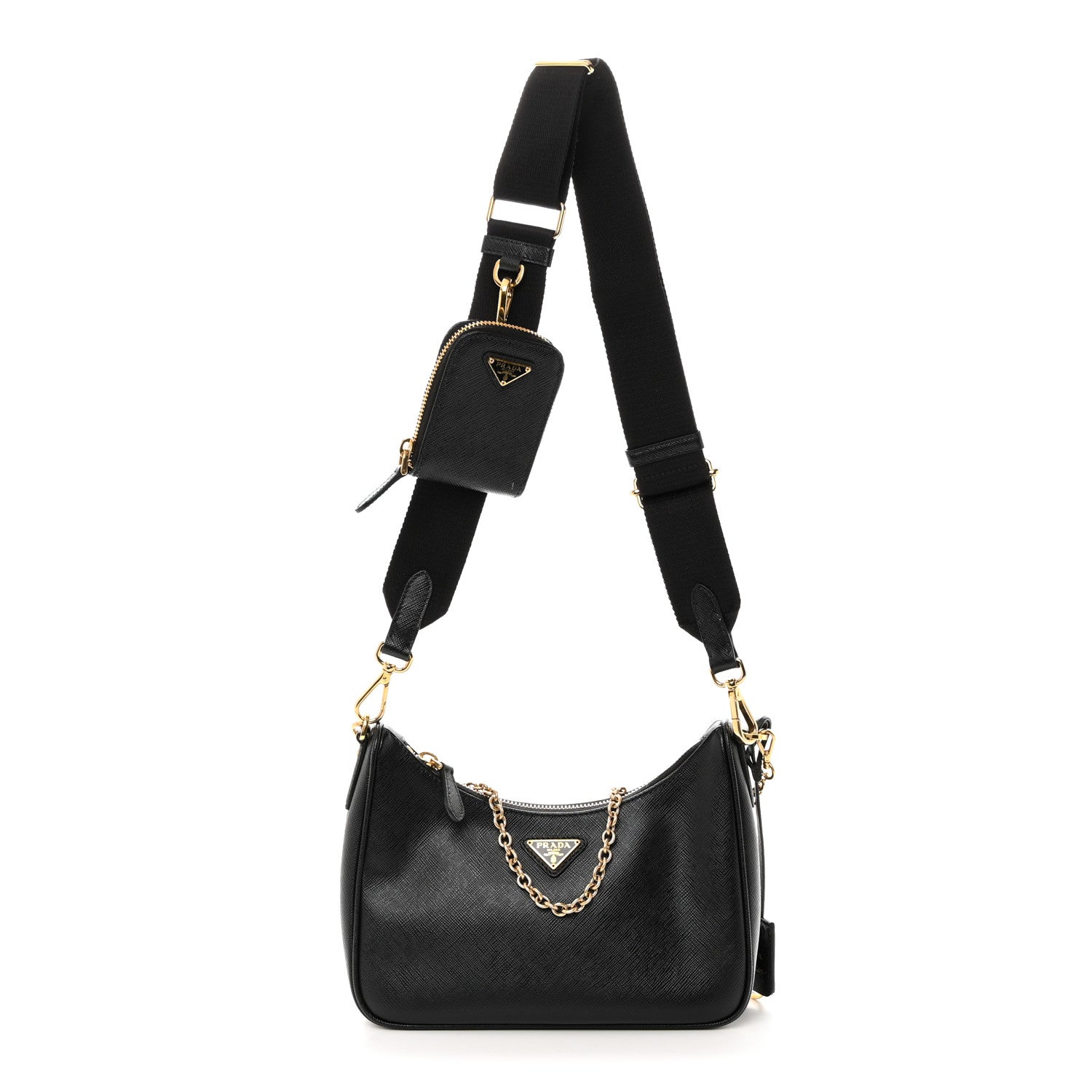 Prada Saffiano Lux Re-Edition 2005 Shoulder Bag Black 1 of 10