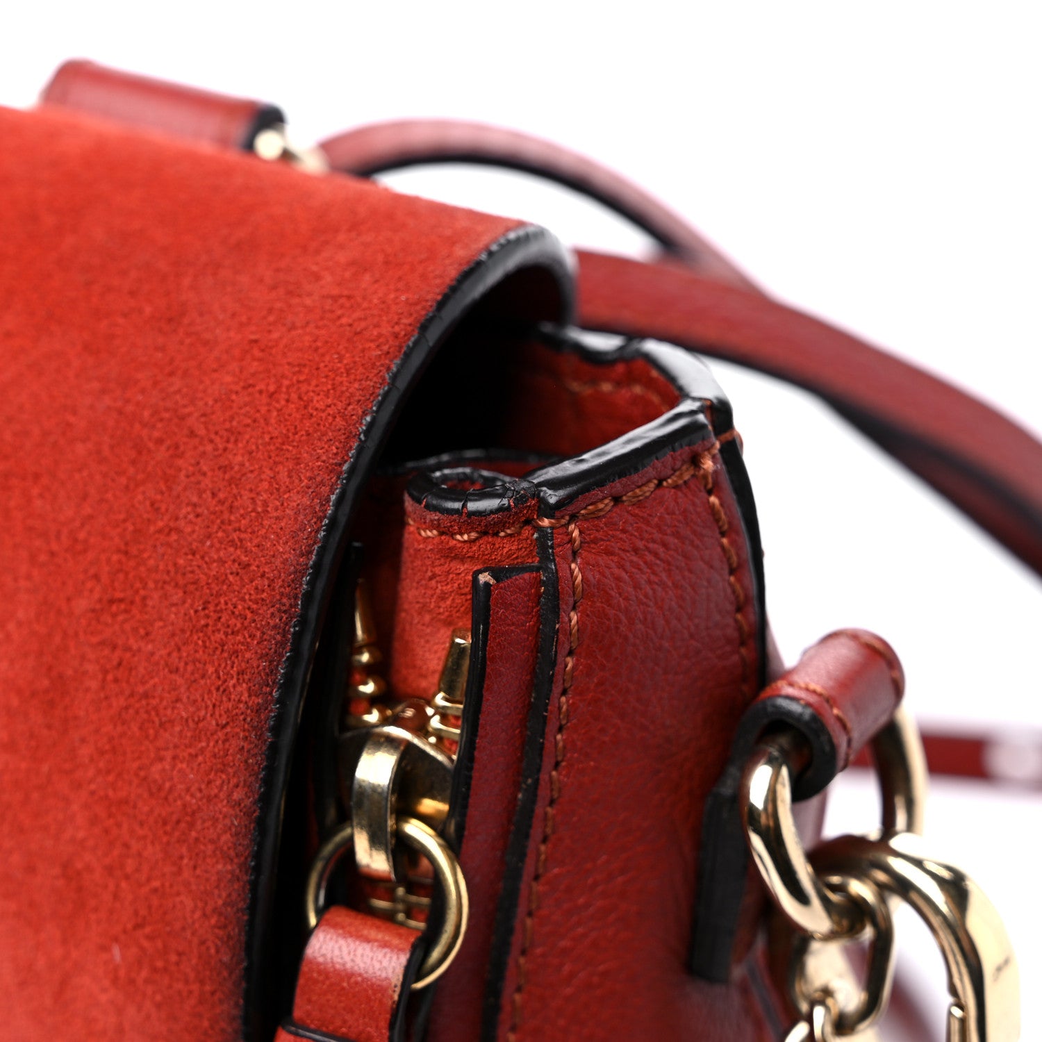 Chloe Suede Calfskin Mini Faye Backpack Earthy Red 16 of 17