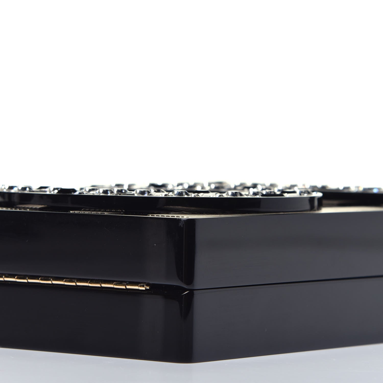 Chanel Plexiglass Strass Mosaic No 5 Minaudière Clutch Black Gold 9 of 9