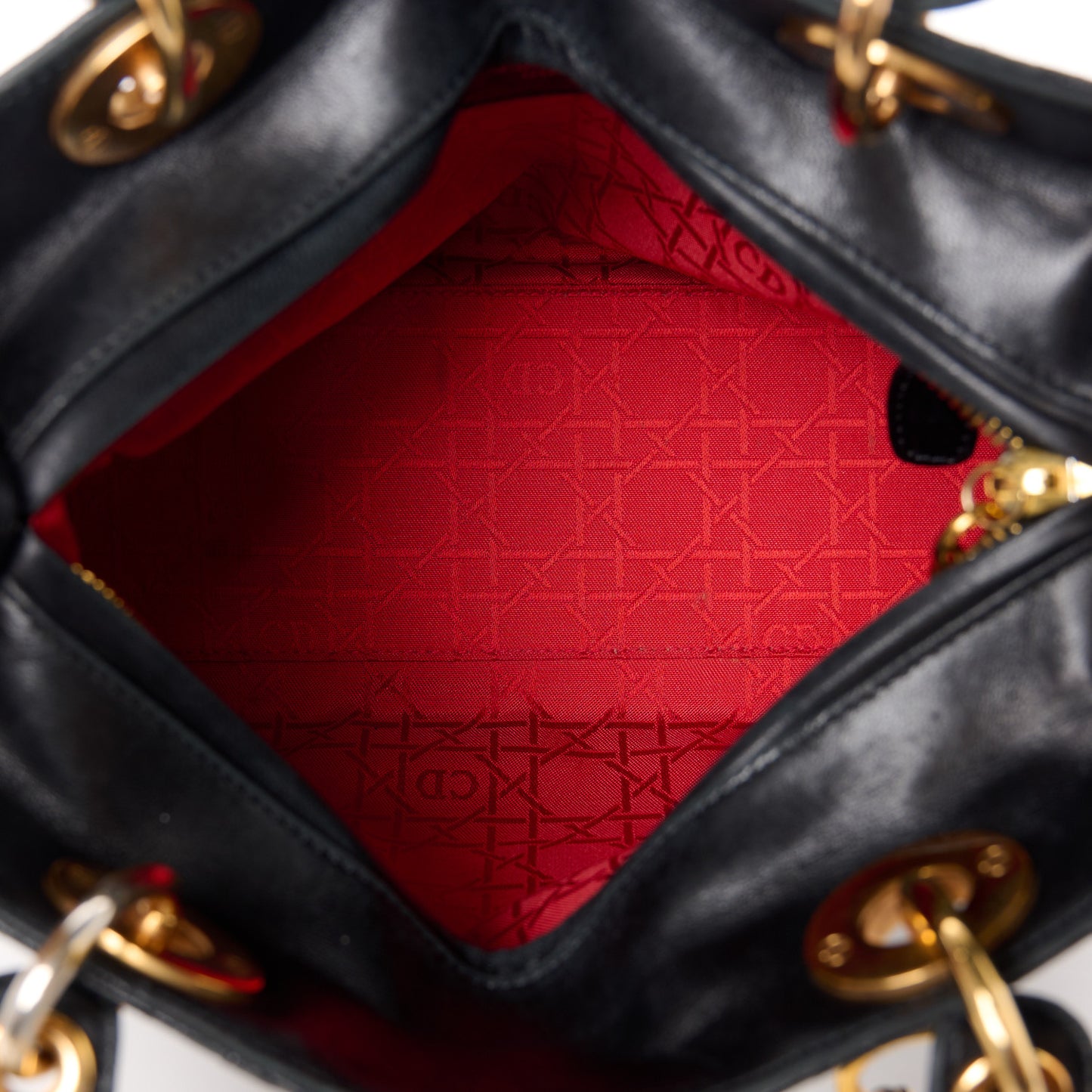 Lambskin Cannage Medium Lady Dior Black