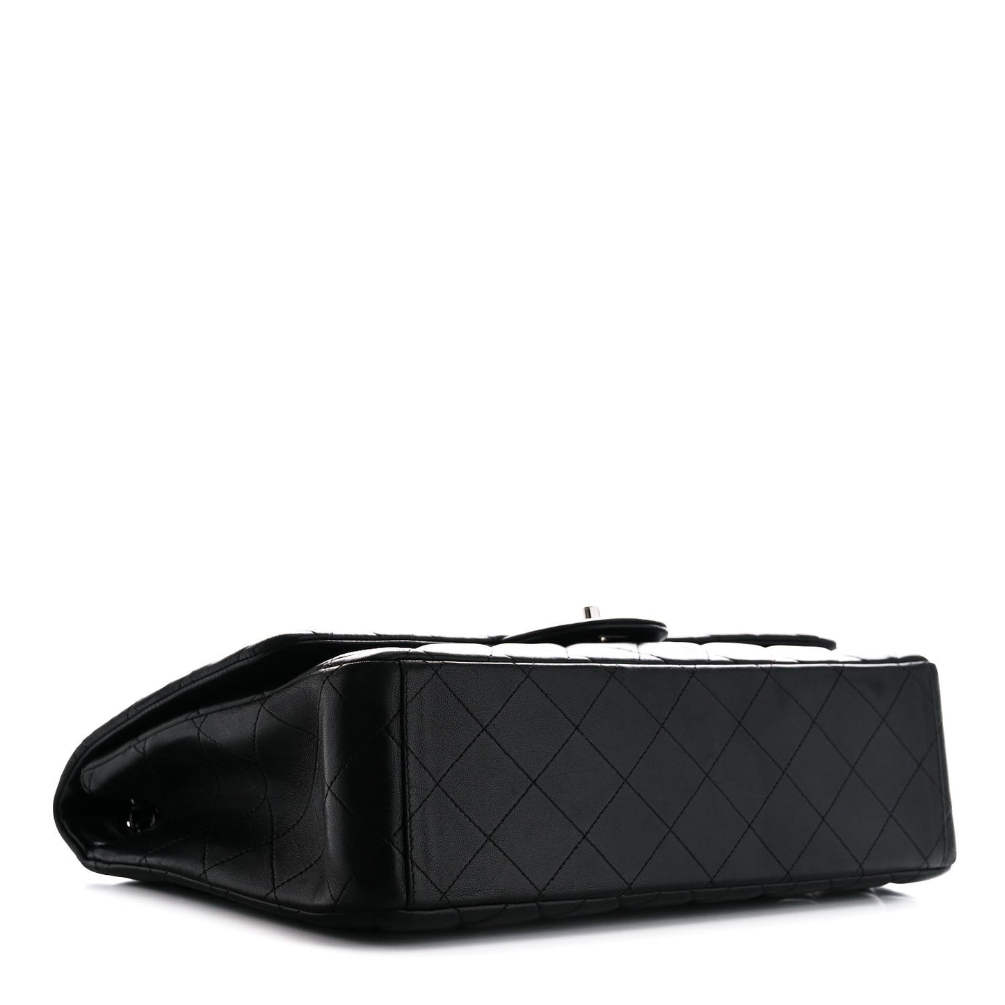 Lambskin Quilted Maxi Double Flap Black