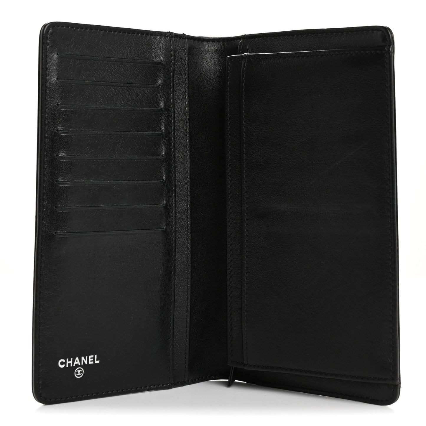 Glazed Calfskin Boy Yen Wallet Black