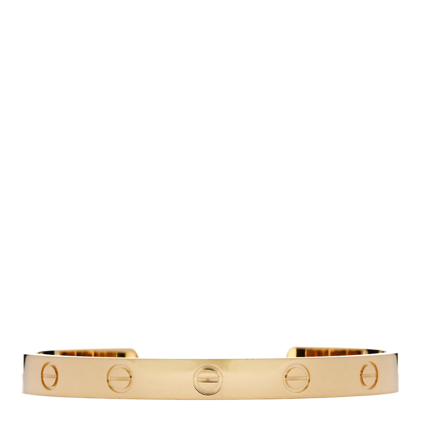 18K Yellow Gold LOVE Cuff Bracelet 17