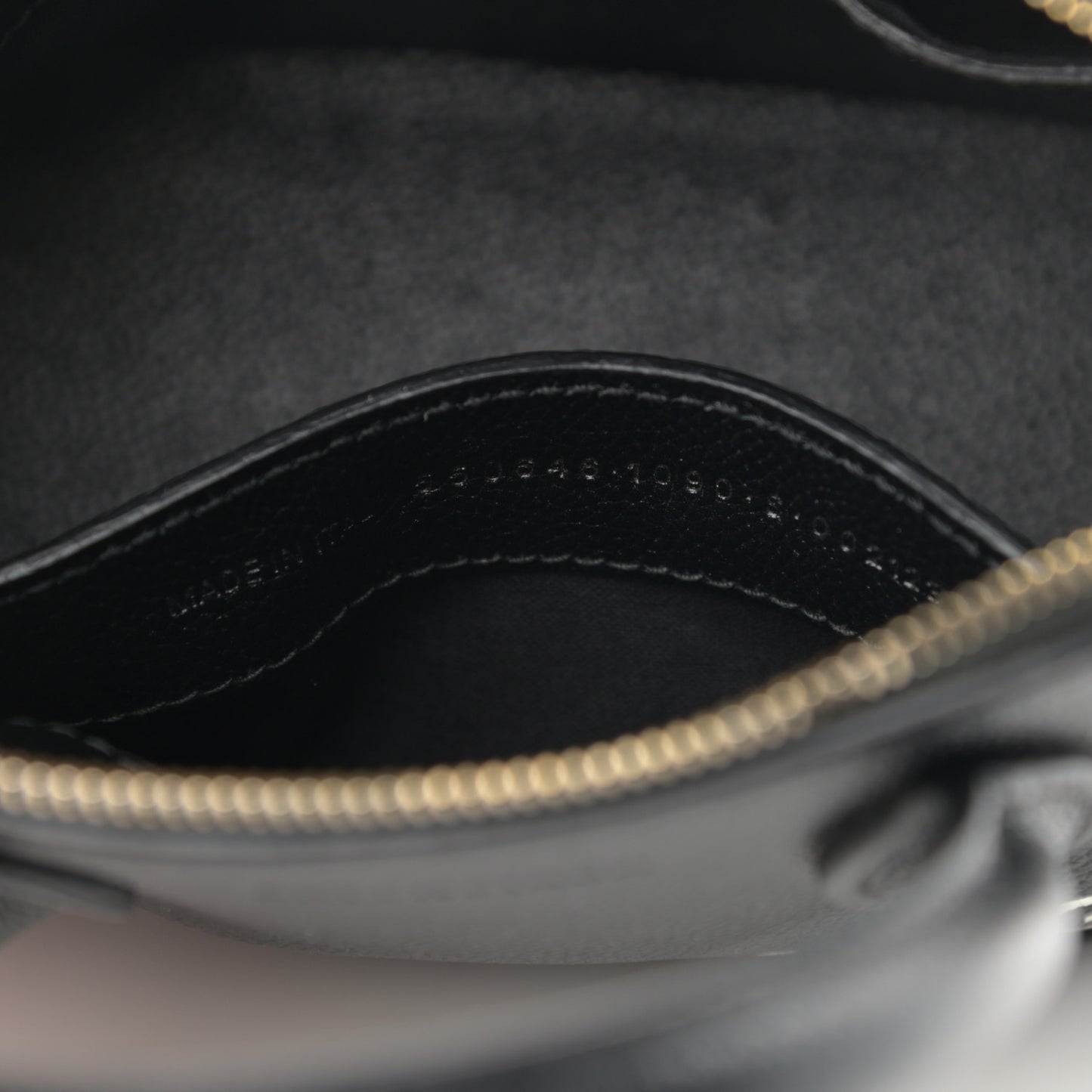 Grained Calfskin XXS Ville Top Handle Bag Black