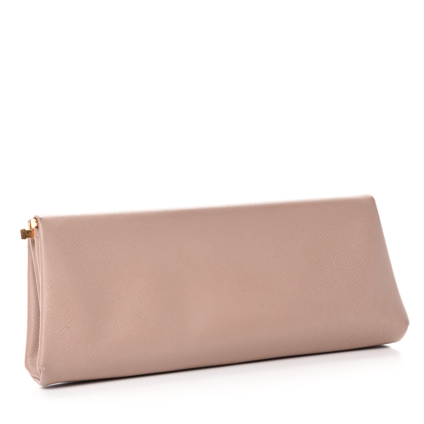 Saffiano Lux East West Frame Clutch Cammeo