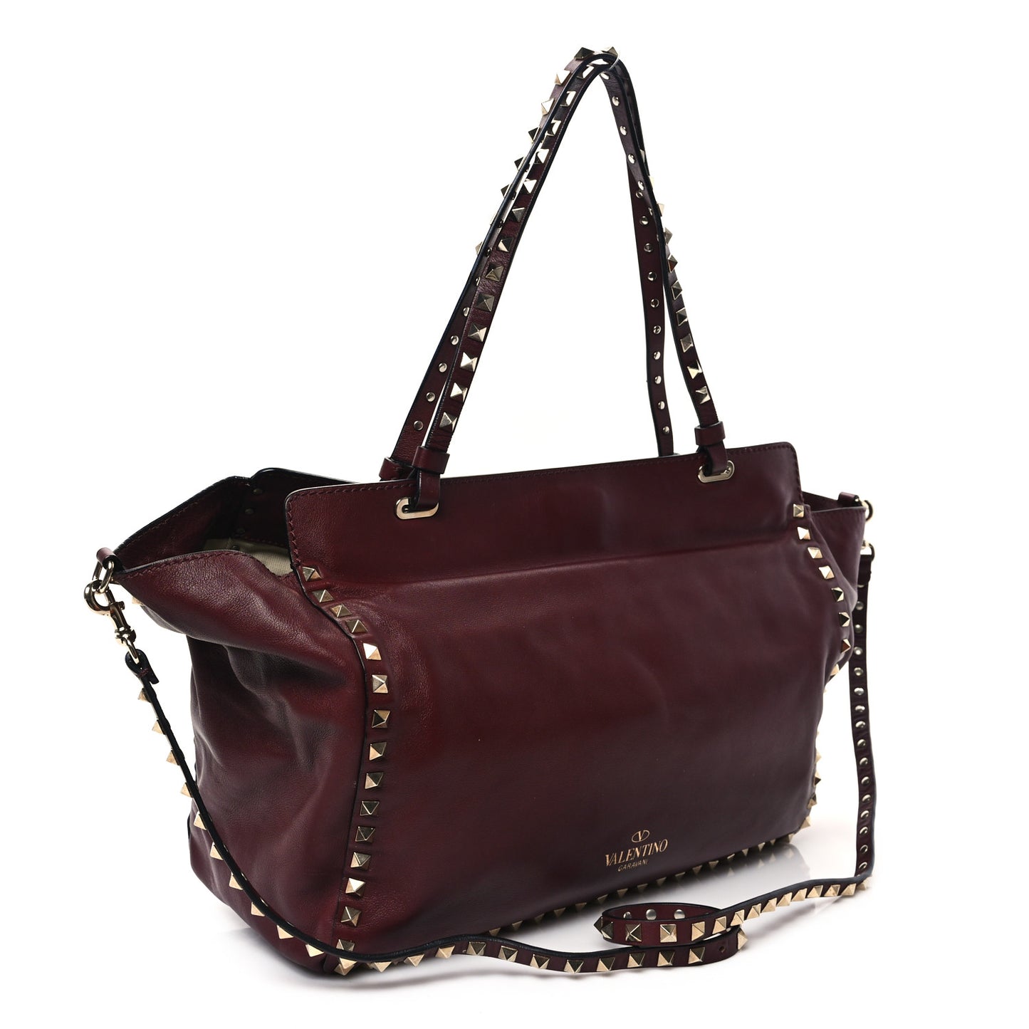 Vitello Medium Rockstud Tote Camelia