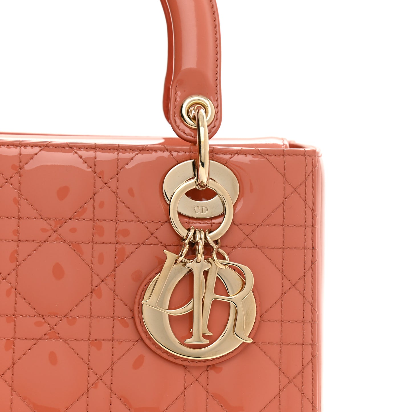 Patent Cannage Medium Lady Dior Pink