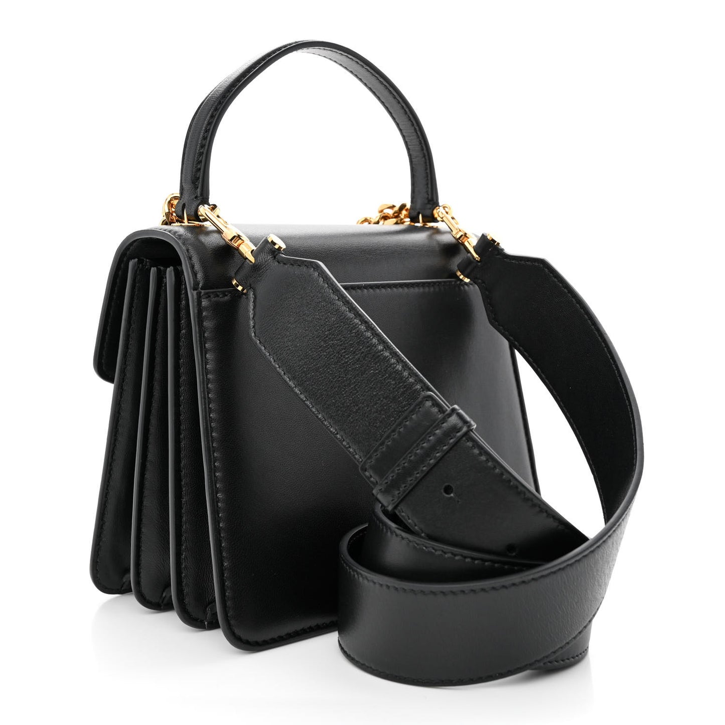 Nappa Serpenti Forever Small Maxi Chain Top Handle Bag Black