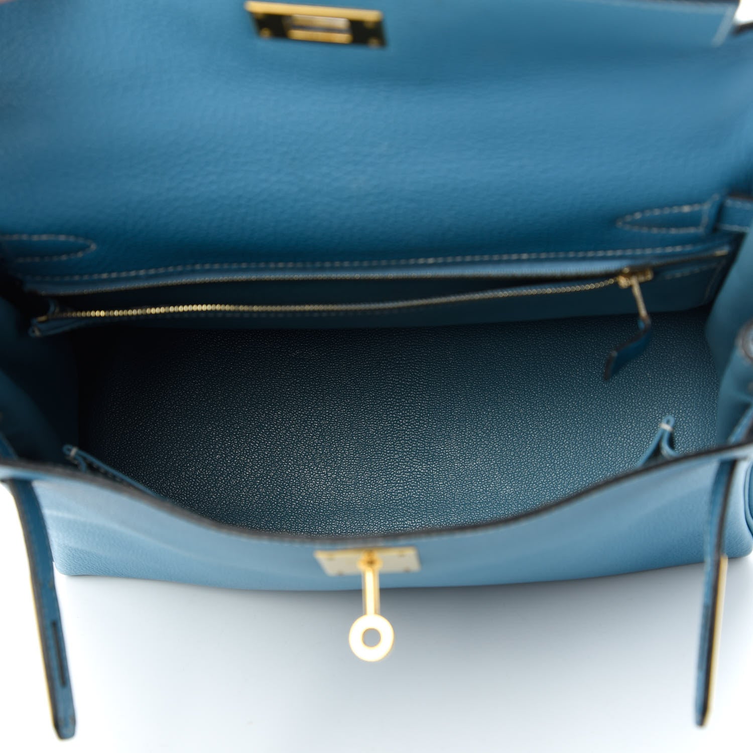 Hermes Togo Kelly Retourne 28 Blue Jean 5 of 10