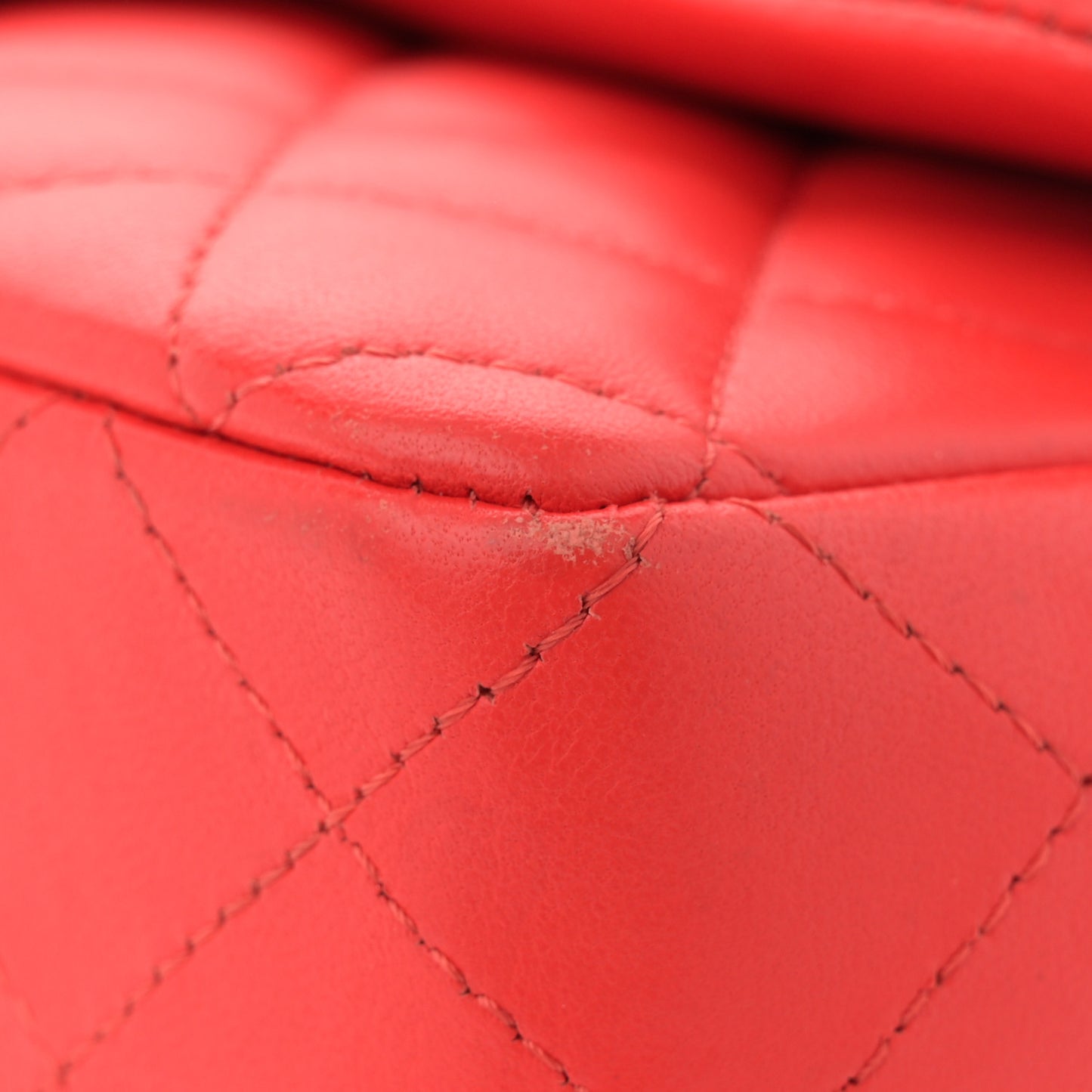 Lambskin Quilted Mini Rectangular Flap Red