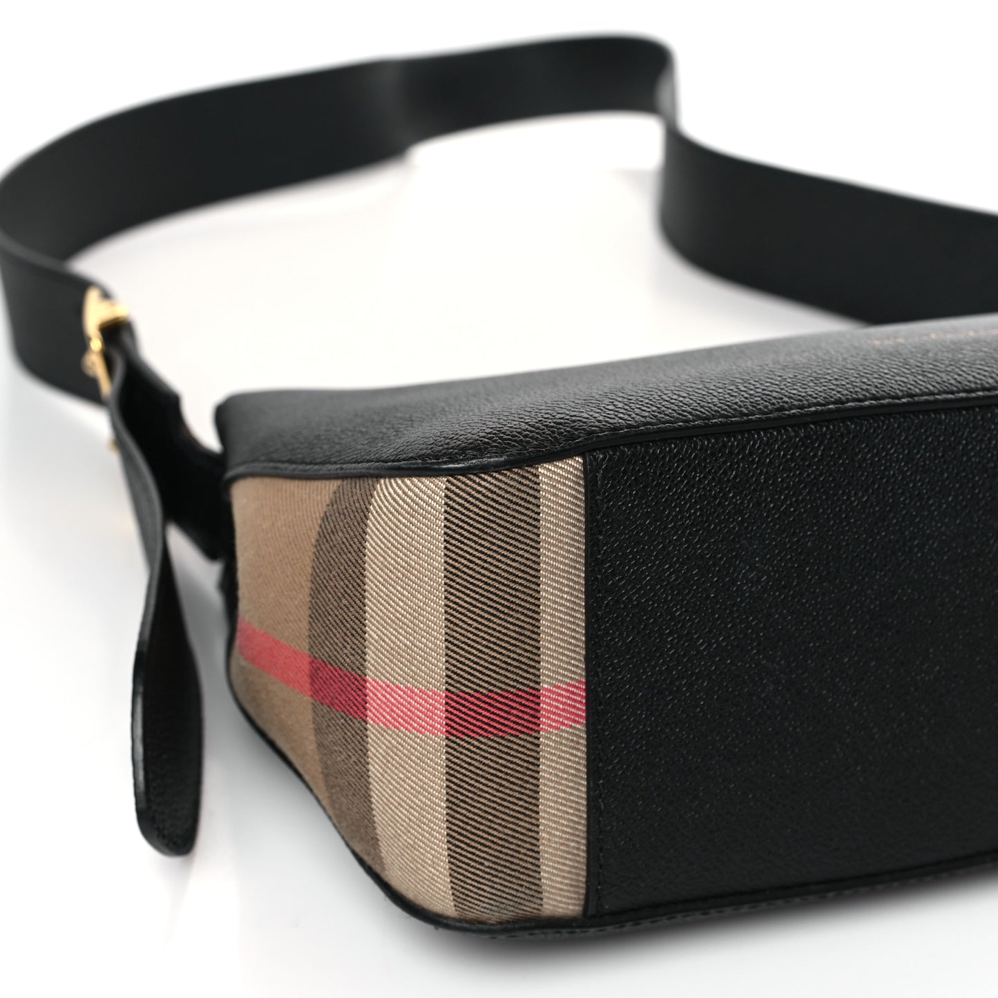 Soft Grain Calfskin House Check Small Helmsley Crossbody Black