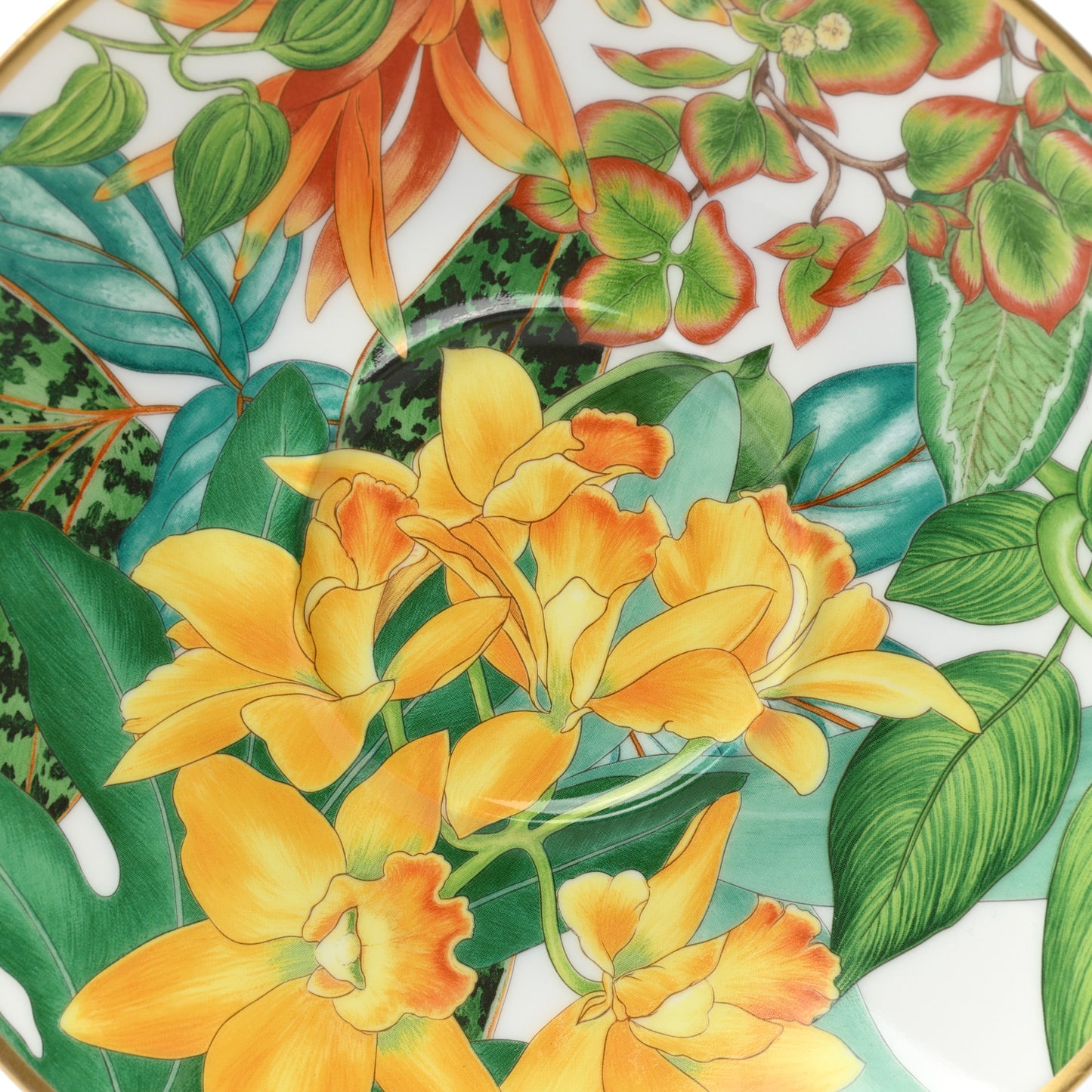 Porcelain Passifolia Tea Cup And Saucer Set Of 2